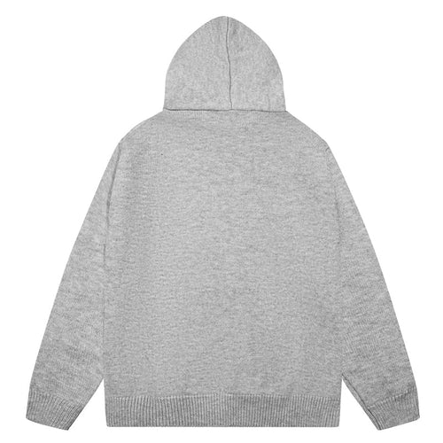 AMIRI Grey Core Knitted Sweater Hoodie