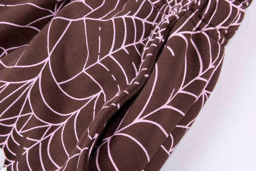 Sp5der AOP Sweatpants Brown