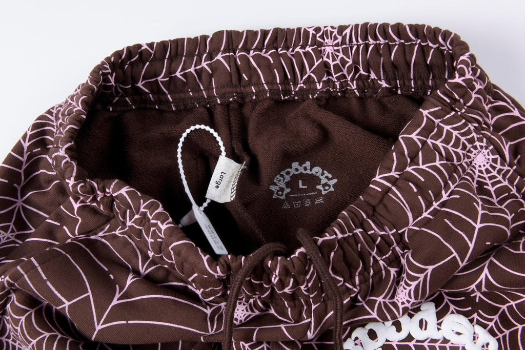 Sp5der AOP Sweatpants Brown