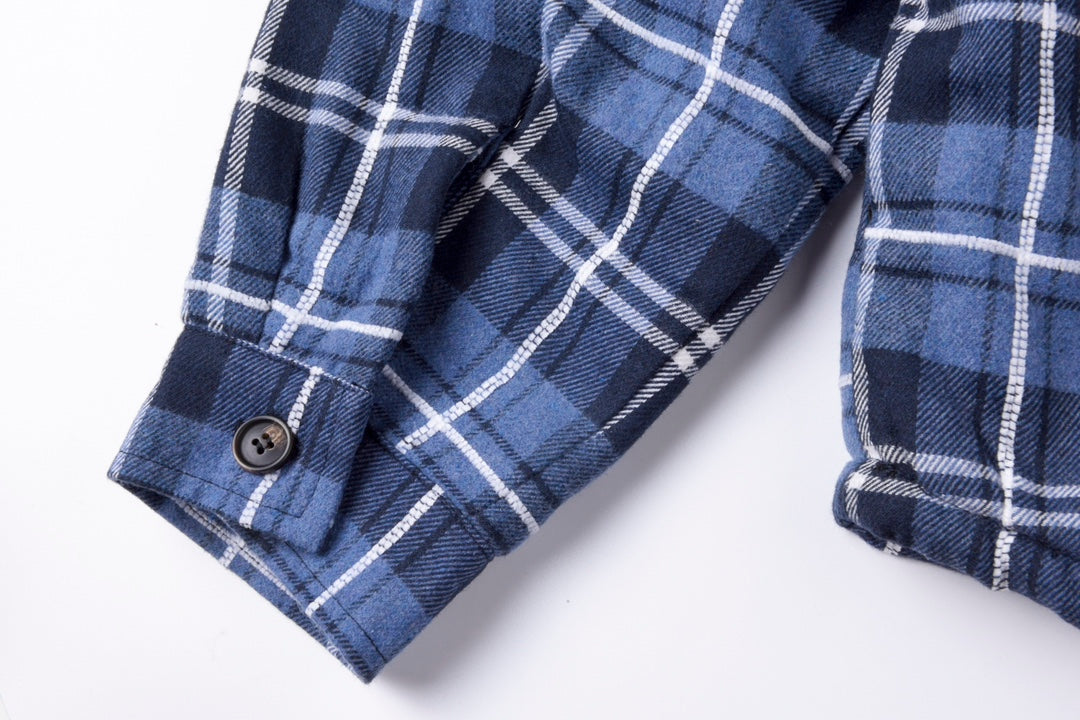 Sp5der Hooded Zip Flannel Shirt Jacket